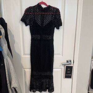 Forever 21 Black Crochet Midi Dress